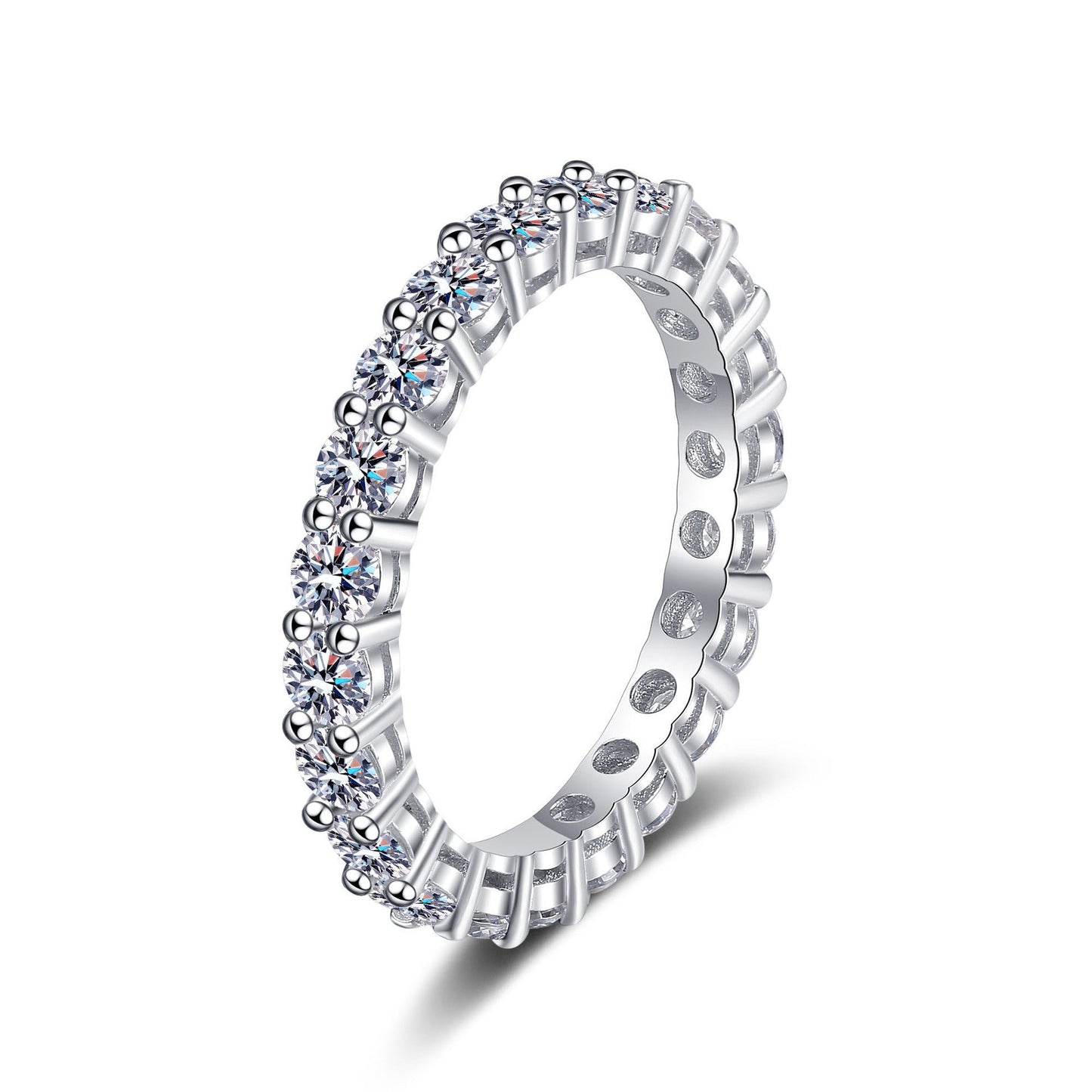 [Leaves]LUXURIOUS 2.2 CARAT FULL ETERNITY MOISSANITE RING