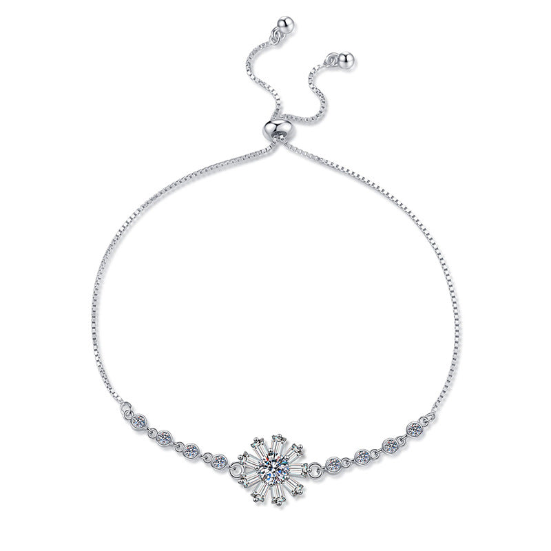 [Leaves]RADIANT ICY CRYSTAL SUNFLOWER MOISSANITE BRACELET