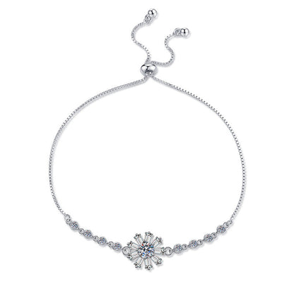 [Leaves]RADIANT ICY CRYSTAL SUNFLOWER MOISSANITE BRACELET