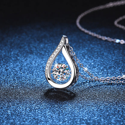 [Leaves]DANCING WATER DROP MOISSANITE NECKLACE