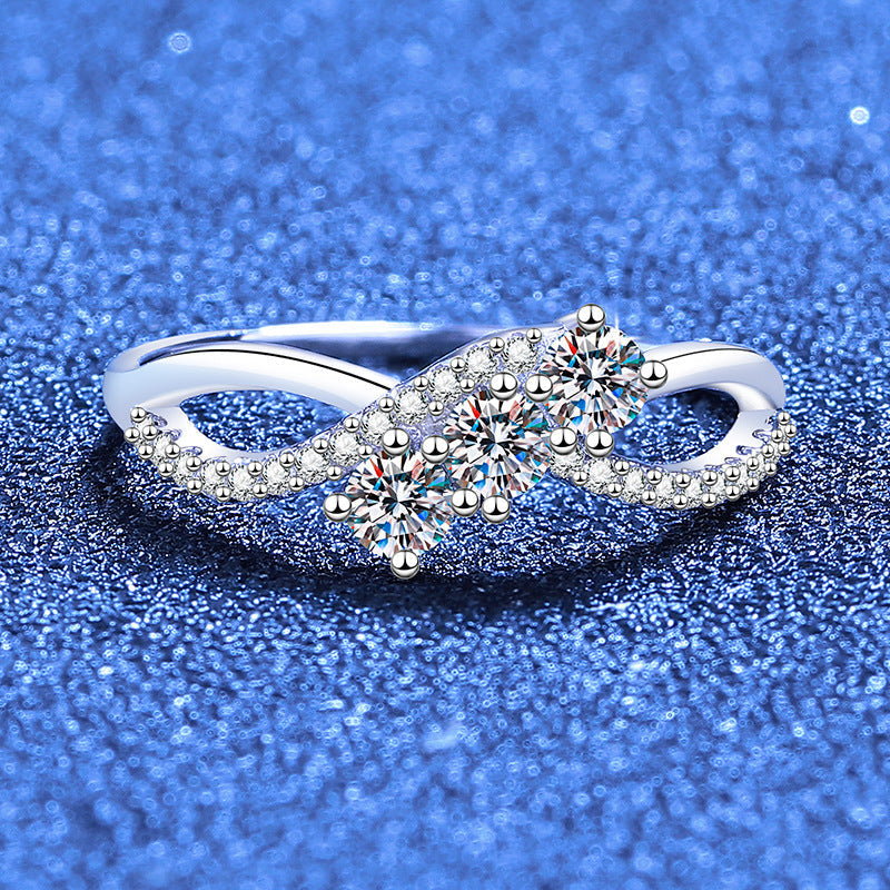 [Leaves]INTERTWINING LOVE MOISSANITE RING