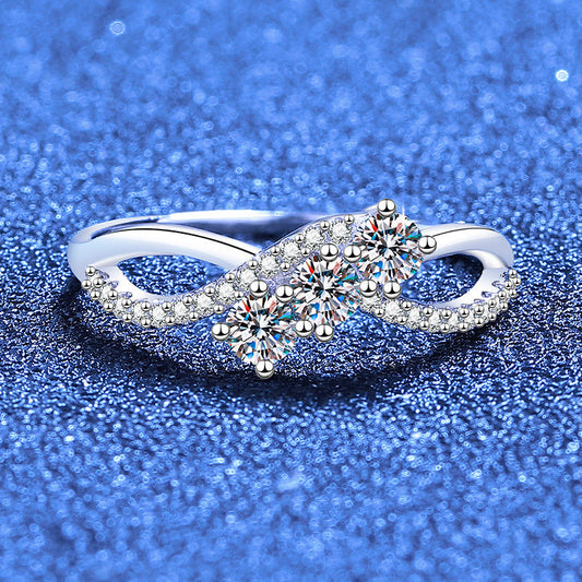 [Leaves]INTERTWINING LOVE MOISSANITE RING