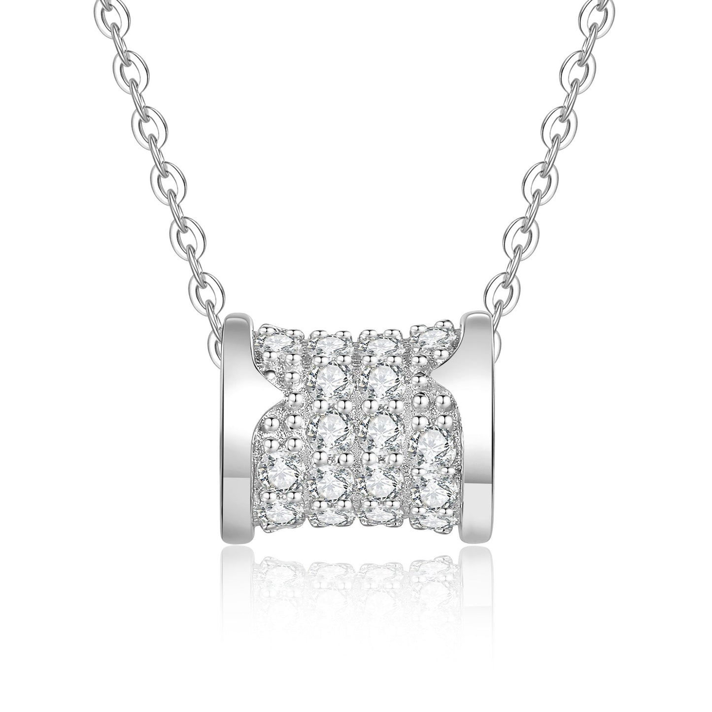 [Leaves]FULL-PAVE "HOURGLASS" MOISSANITE NECKLACE