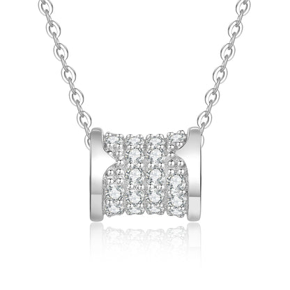 [Leaves]FULL-PAVE "HOURGLASS" MOISSANITE NECKLACE