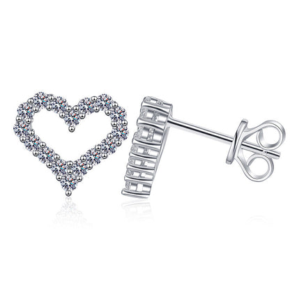 [Leaves]SPARKLING HEART-SHAPED MOISSANITE STUD EARRINGS