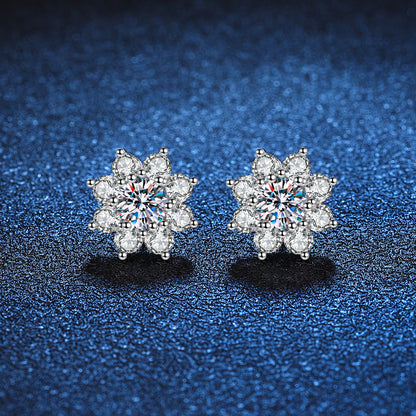 [Leaves]RADIANT SUNFLOWER MOISSANITE STUD EARRINGS