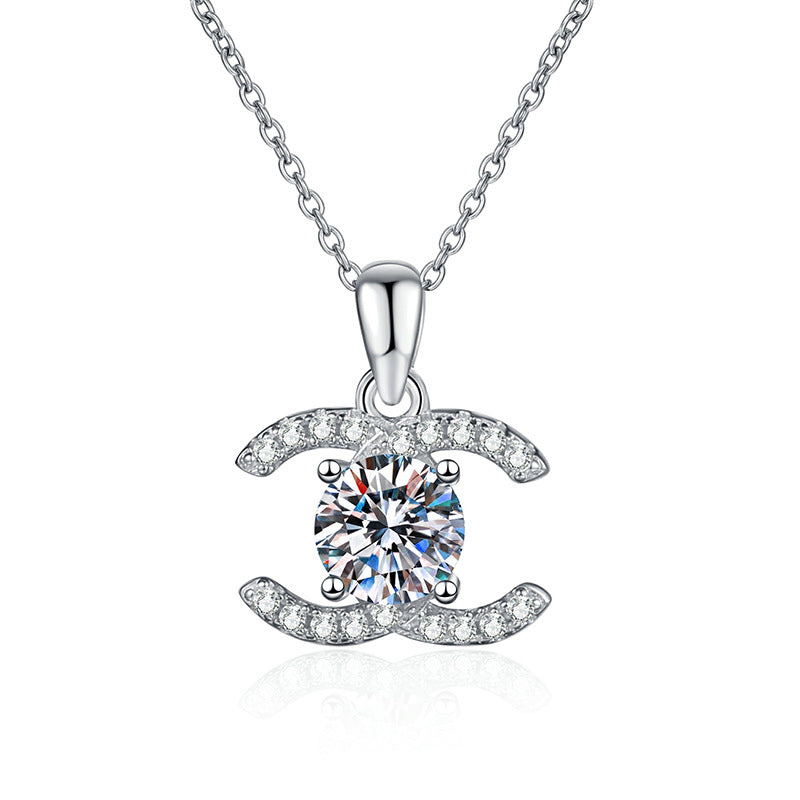 [Leaves]CLASSIC INTERLOCKING MOISSANITE PENDANT NECKLACE