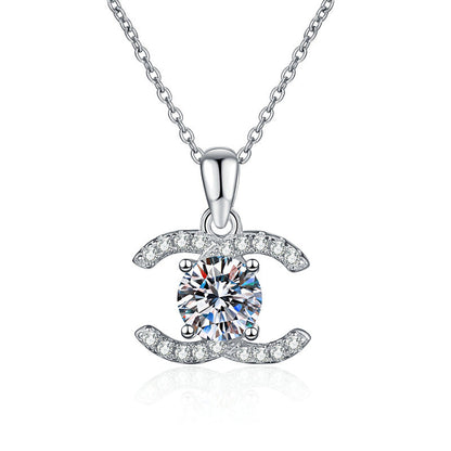 [Leaves]CLASSIC INTERLOCKING MOISSANITE PENDANT NECKLACE
