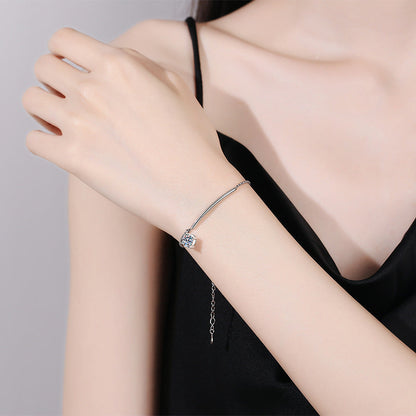 [Leaves]ELEGANT HALF-MOON CURVE MOISSANITE BRACELET
