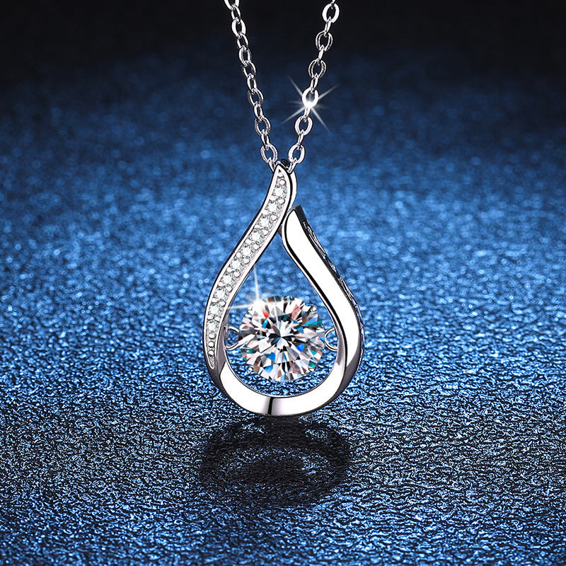 [Leaves]DANCING WATER DROP MOISSANITE NECKLACE