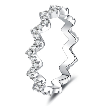 [Leaves]CHIC WAVY MOISSANITE ETERNITY RING