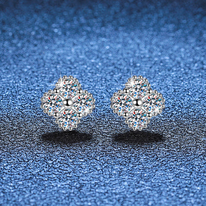 [Leaves]ELEGANT FOUR-LEAF CLOVER MOISSANITE STUD EARRINGS