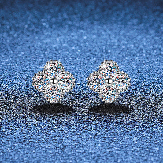 [Leaves]ELEGANT FOUR-LEAF CLOVER MOISSANITE STUD EARRINGS