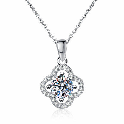 [Leaves]CLASSIC CLOVER MOISSANITE PENDANT NECKLACE