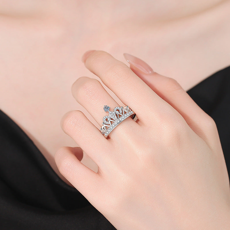 [Leaves]DREAMY CROWN MOISSANITE RING - 1.2CT ELEGANT PRINCESS STYLE