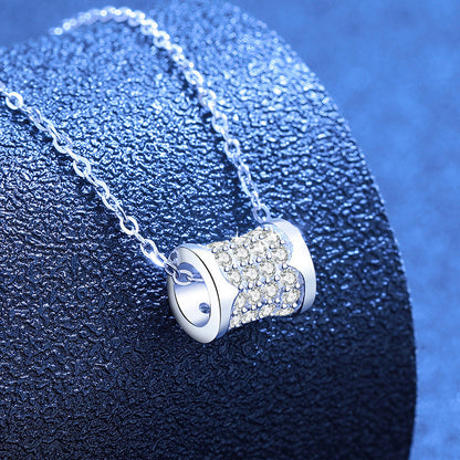[Leaves]FULL-PAVE "HOURGLASS" MOISSANITE NECKLACE