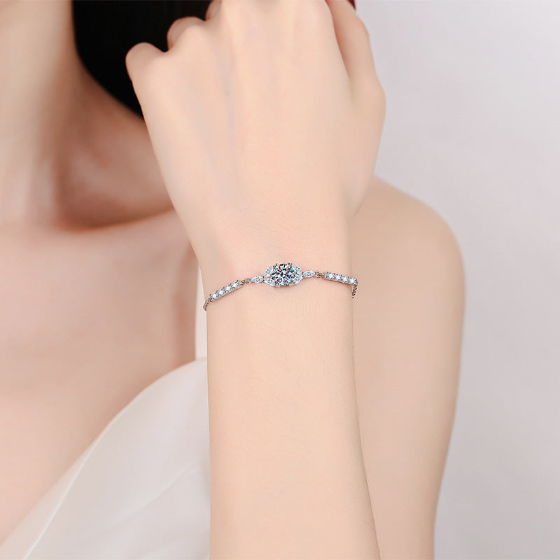 [Leaves]BLOOMING STAR-FLOWER MOISSANITE BRACELET