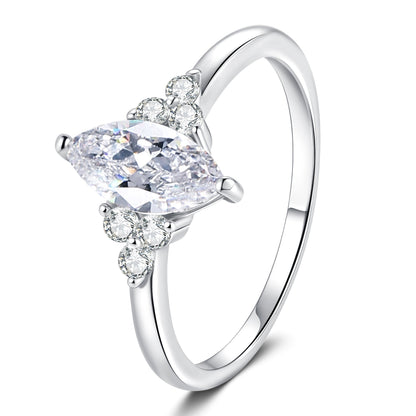 [Leaves]ELEGANT MARQUISE CUT MOISSANITE RING WITH SIDE ACCENTS