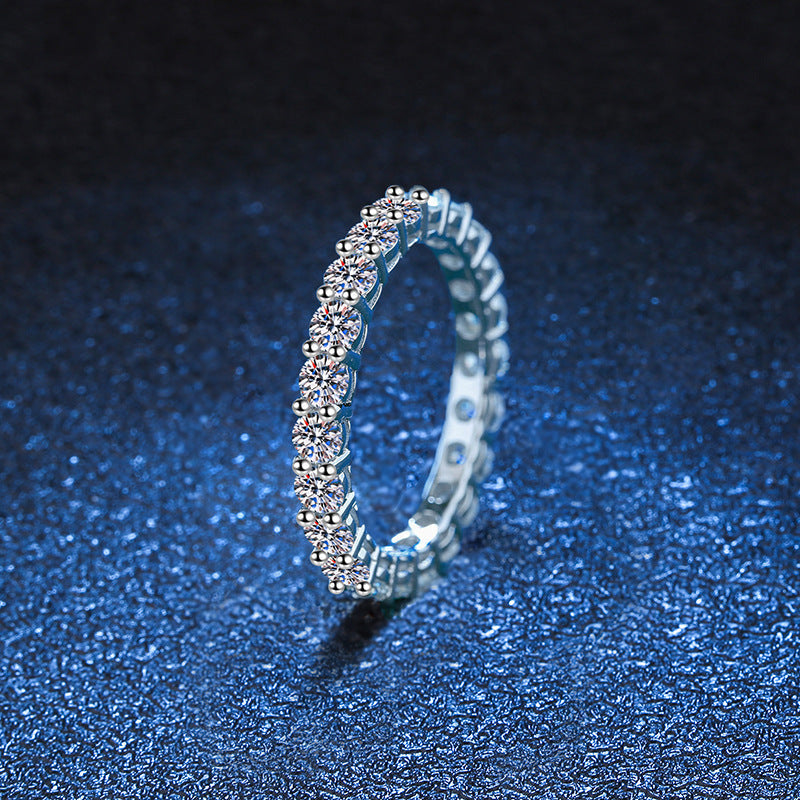[Leaves]LUXURIOUS 2.2 CARAT FULL ETERNITY MOISSANITE RING