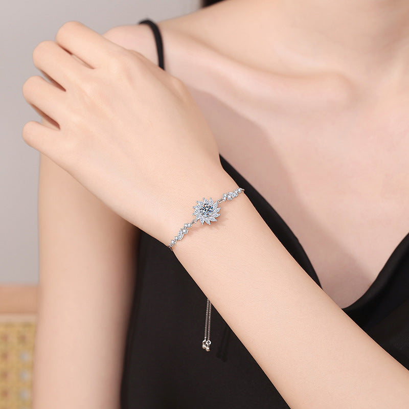 [Leaves]RADIANT SUNFLOWER MOISSANITE BRACELET