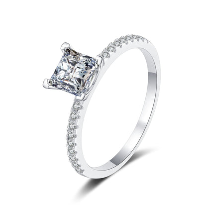 [Leaves]ELEGANT PRINCESS CUT MOISSANITE ENGAGEMENT RING