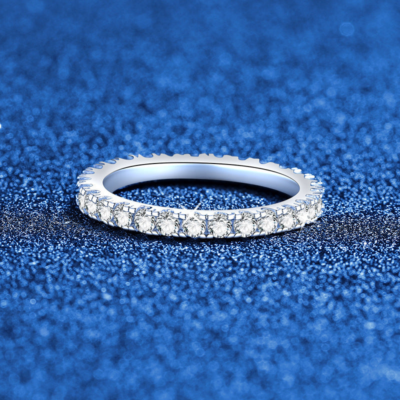 [Leaves]DAINTY 0.87CT FULL ETERNITY MOISSANITE RING