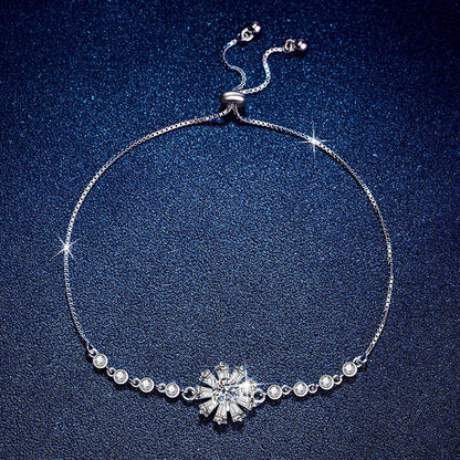 [Leaves]RADIANT ICY CRYSTAL SUNFLOWER MOISSANITE BRACELET