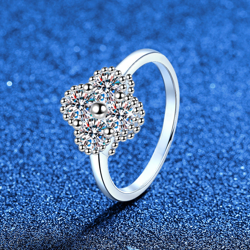 [Leaves]ELEGANT FOUR-LEAF CLOVER MOISSANITE RING
