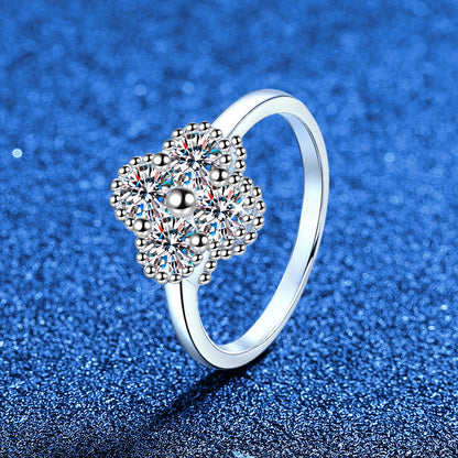 [Leaves]ELEGANT FOUR-LEAF CLOVER MOISSANITE RING