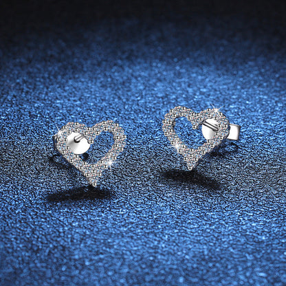 [Leaves]SPARKLING HEART-SHAPED MOISSANITE STUD EARRINGS