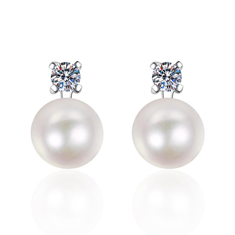 [Leaves]ELEGANT NATURAL PEARL & MOISSANITE DROP EARRINGS