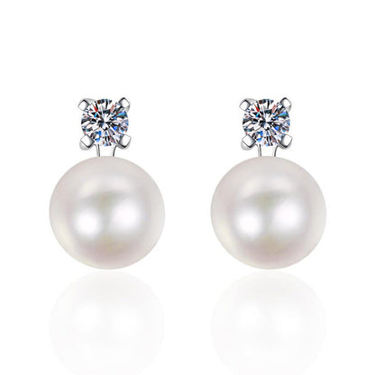 [Leaves]ELEGANT NATURAL PEARL & MOISSANITE DROP EARRINGS