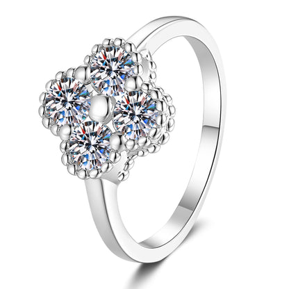 [Leaves]ELEGANT FOUR-LEAF CLOVER MOISSANITE RING
