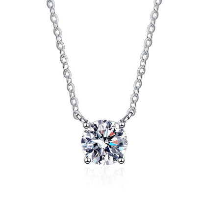 [Leaves]CLASSIC FOUR-PRONG SOLITAIRE MOISSANITE NECKLACE