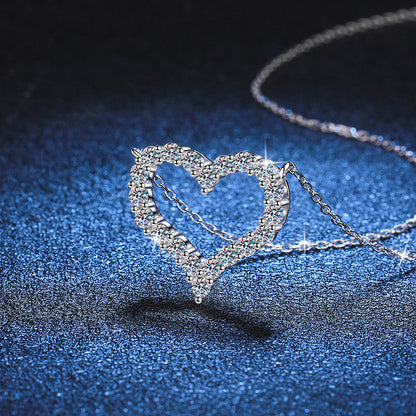 [Leaves]ROMANTIC HEART MOISSANITE PENDANT NECKLACE
