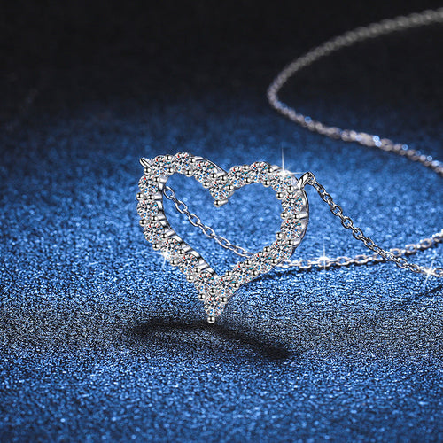 [Leaves]ROMANTIC HEART MOISSANITE PENDANT NECKLACE