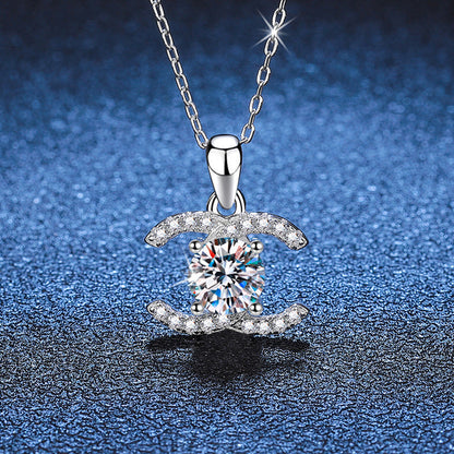 [Leaves]CLASSIC INTERLOCKING MOISSANITE PENDANT NECKLACE