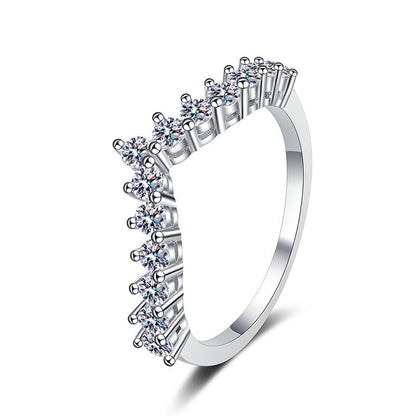 [Leaves]ELEGANT V-SHAPED CHEVRON MOISSANITE RING