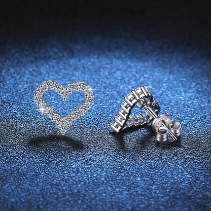 [Leaves]SPARKLING HEART-SHAPED MOISSANITE STUD EARRINGS