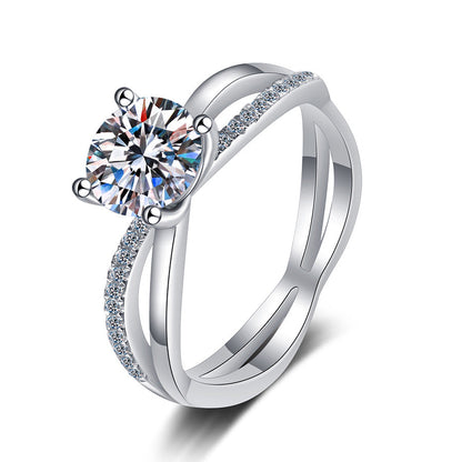 [Leaves]ELEGANT 4-PRONG CROSSOVER MOISSANITE ENGAGEMENT RING