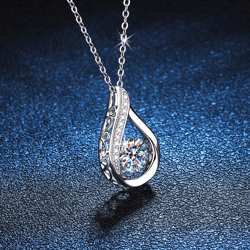 [Leaves]DANCING WATER DROP MOISSANITE NECKLACE