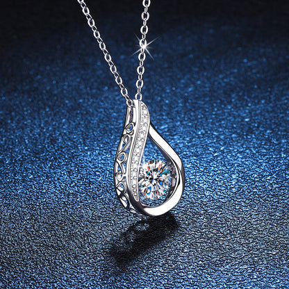 [Leaves]DANCING WATER DROP MOISSANITE NECKLACE