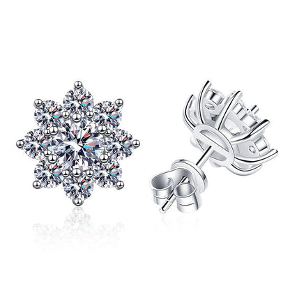 [Leaves]RADIANT SUNFLOWER MOISSANITE STUD EARRINGS