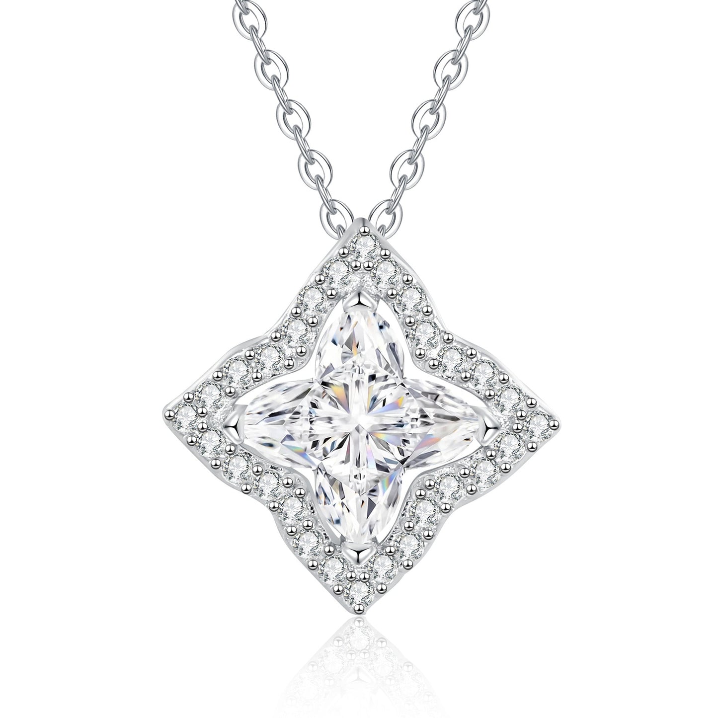 [Leaves]STAR-CLOVER MOISSANITE NECKLACE