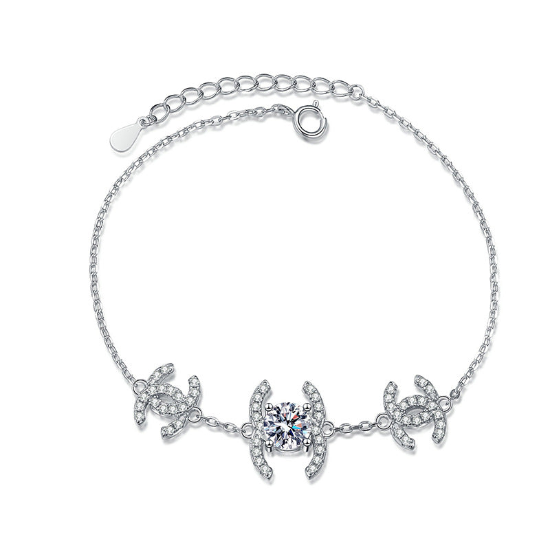 [Leaves]CLASSIC INTERLOCKING MOISSANITE BRACELET