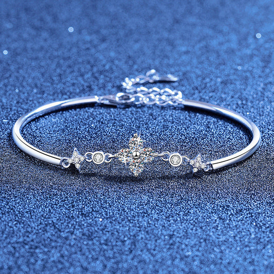 [Leaves]CLOVER & TWIN-STAR MOISSANITE BRACELET