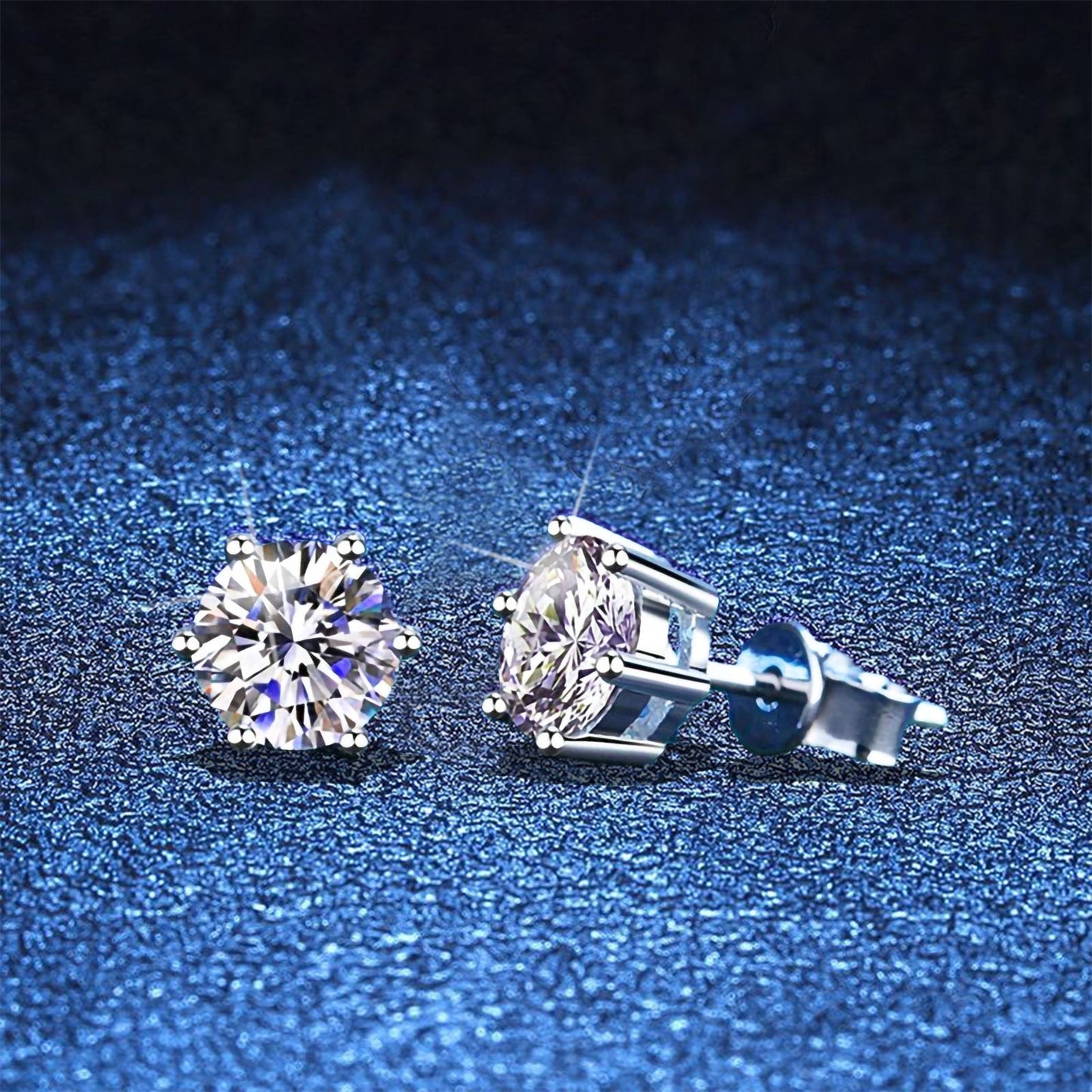 [Leaves]SIX-PRONG MOISSANITE EARRINGS