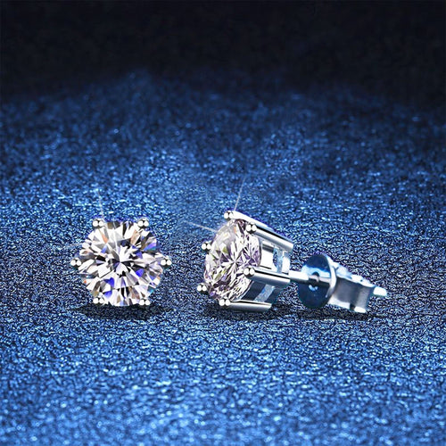 [Leaves]SIX-PRONG MOISSANITE EARRINGS