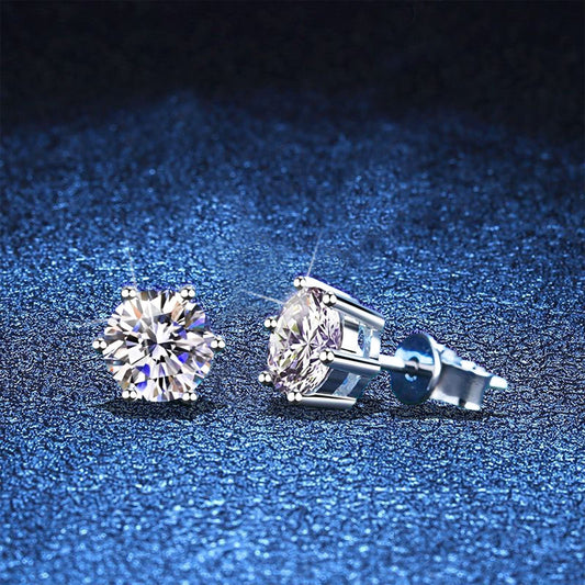 [Leaves]SIX-PRONG MOISSANITE EARRINGS