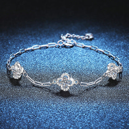 [Leaves]TRIPLE-CLOVER MOISSANITE BRACELET